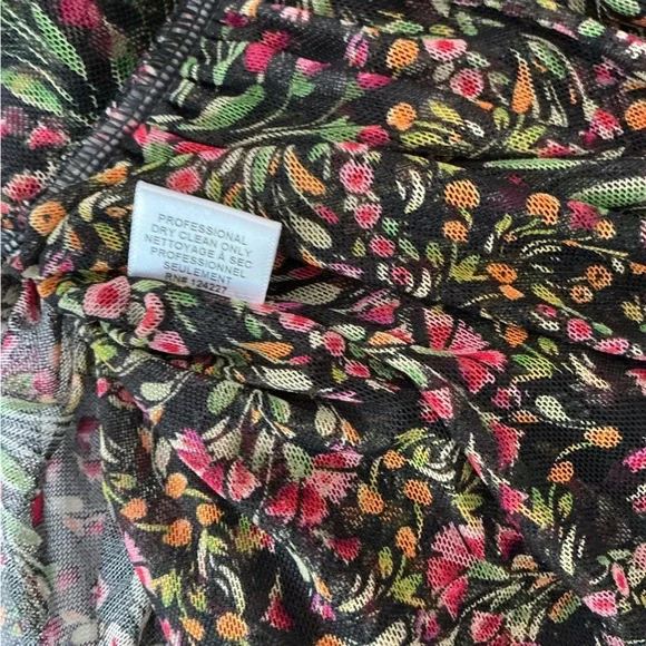 MISA Rebecca Tiered Ruched Floral Chiffon Dress Short Sleeve Size Small - Picture 15 of 15